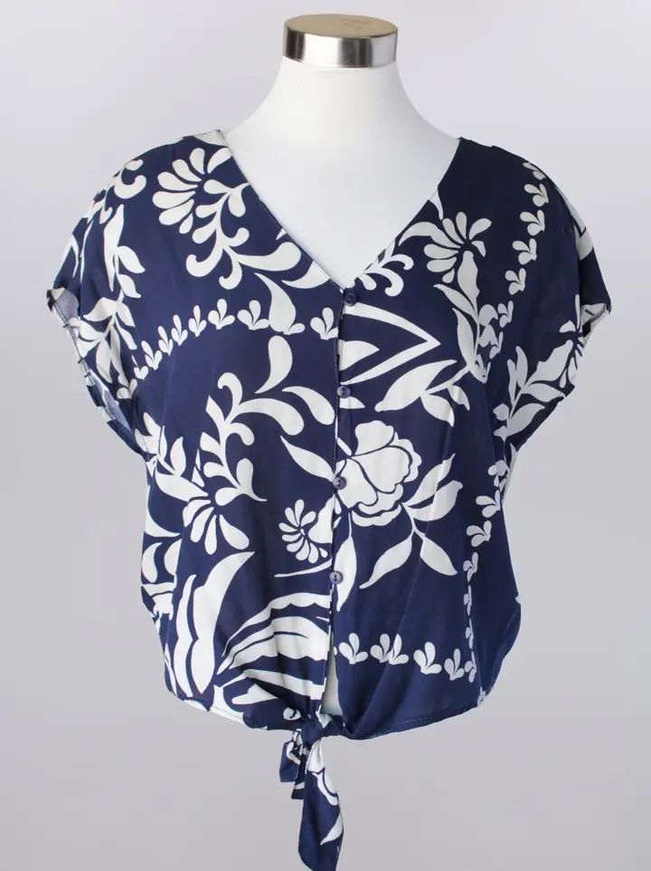 Keren Hart Island Dreams Top – Tropical Tie Front Blouse KEREN HART