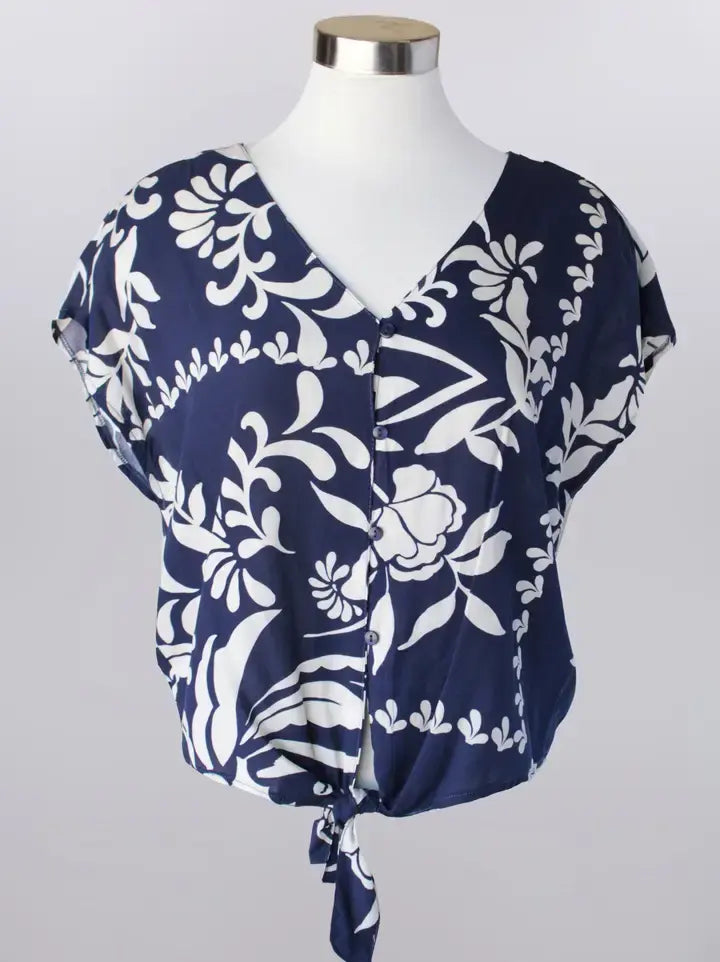Keren Hart Island Dreams Top – Tropical Tie Front Blouse KEREN HART