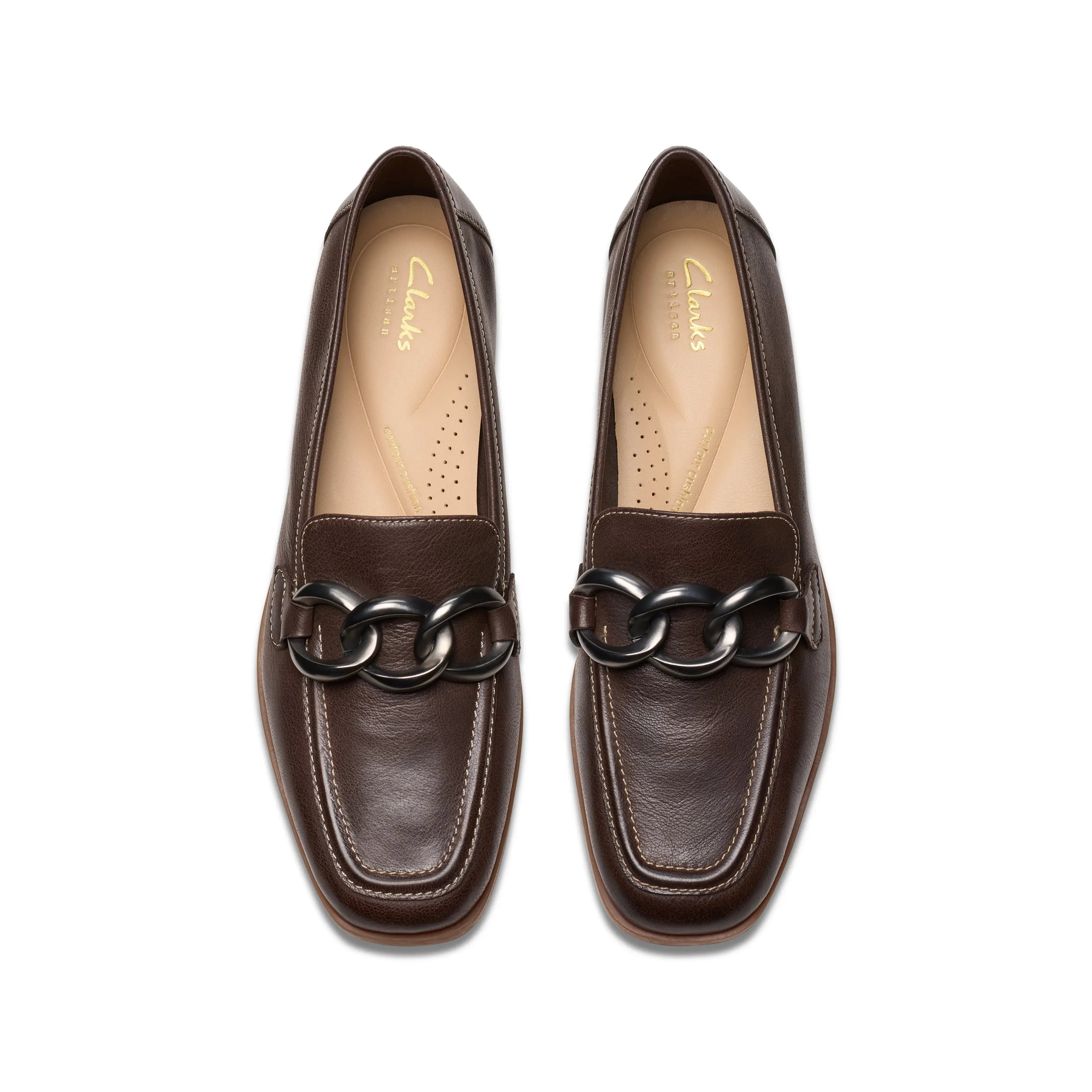 Clarks Women’s Sarafyna Iris – Leather Loafer with Chain Detail CLARKS