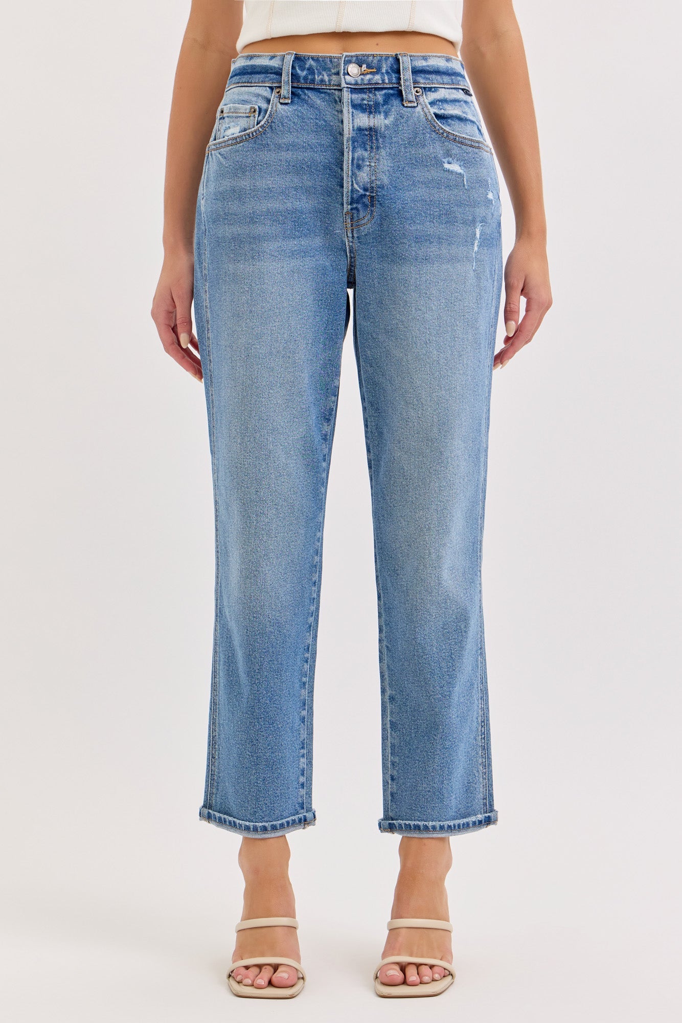 Cello Camila Boyfriend Crop Jeans – High Rise Medium Wash WAT? JEANS & CELLO JEANS