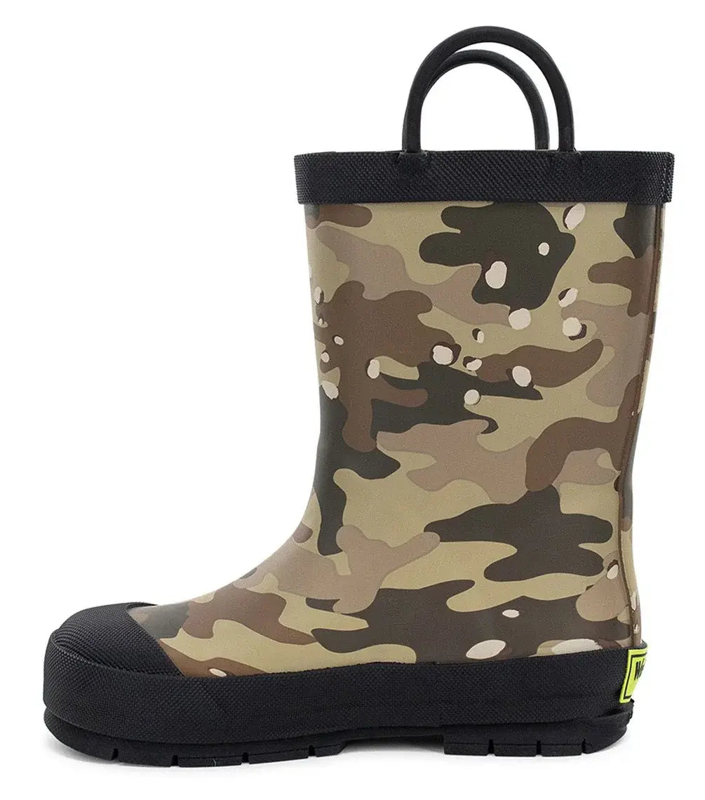 Kid’s Western Chief Frontier Flag Camo Boots – Adventure-Ready Style for Rainy Days Product variant