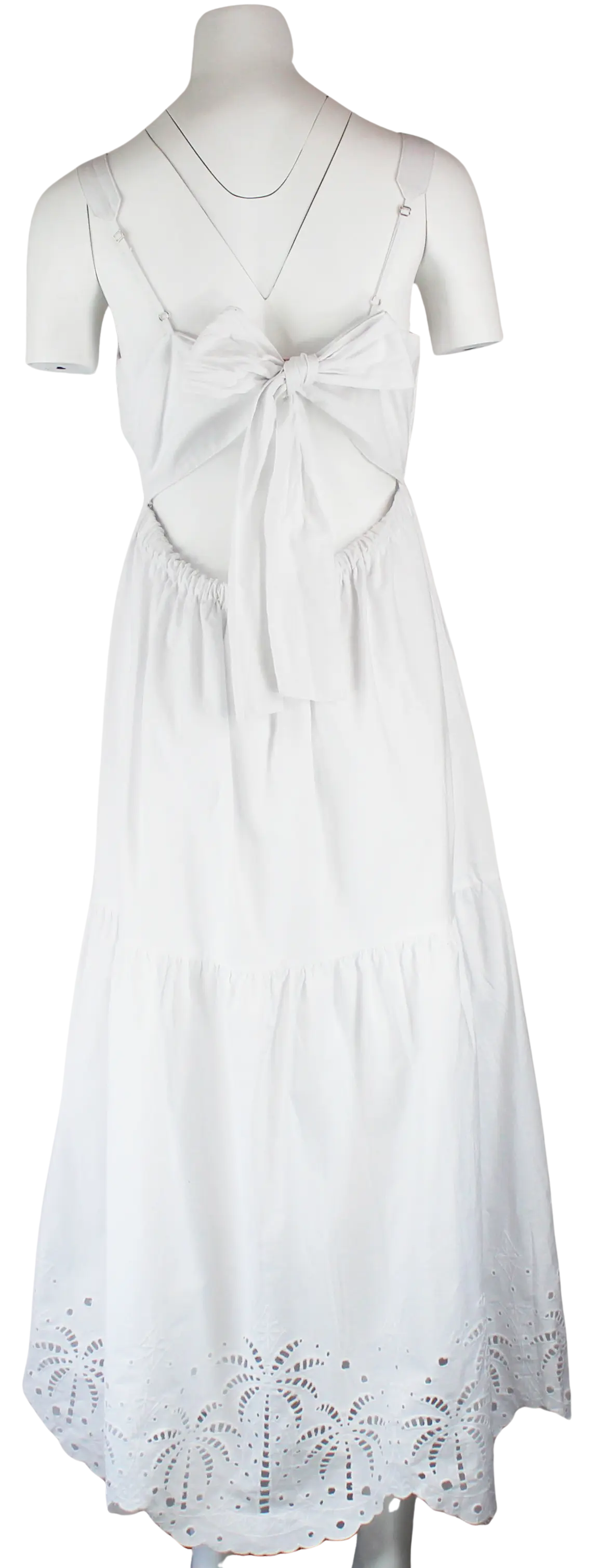 Blu Pepper Lovely Life Dress – Cotton Midi with Embroidered Hem & Back Tie BLU PEPPER