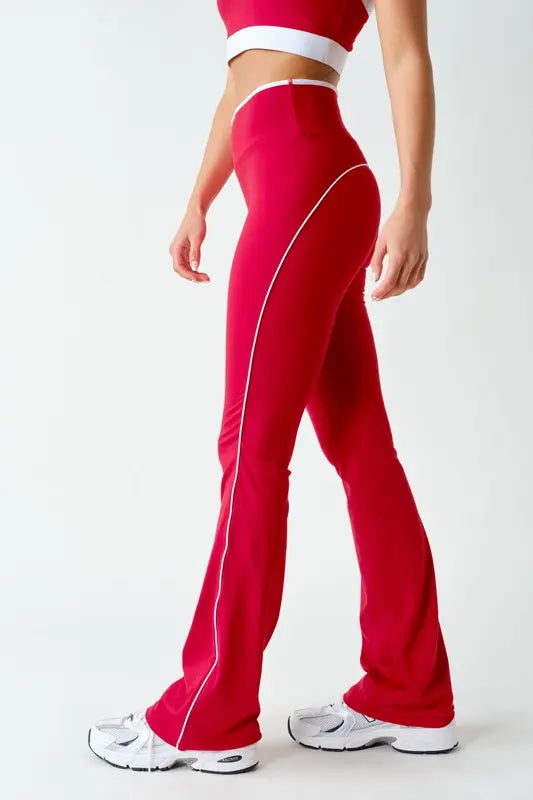 Are Flare Leggings in Style? Mono B Venice Contrast-Piping Flare Leggings – Active Pants