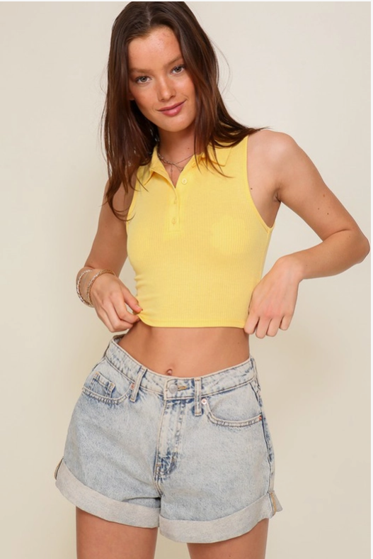 Timing Country Club Polo Tank – Ribbed Sleeveless Polo Top TIMING INC