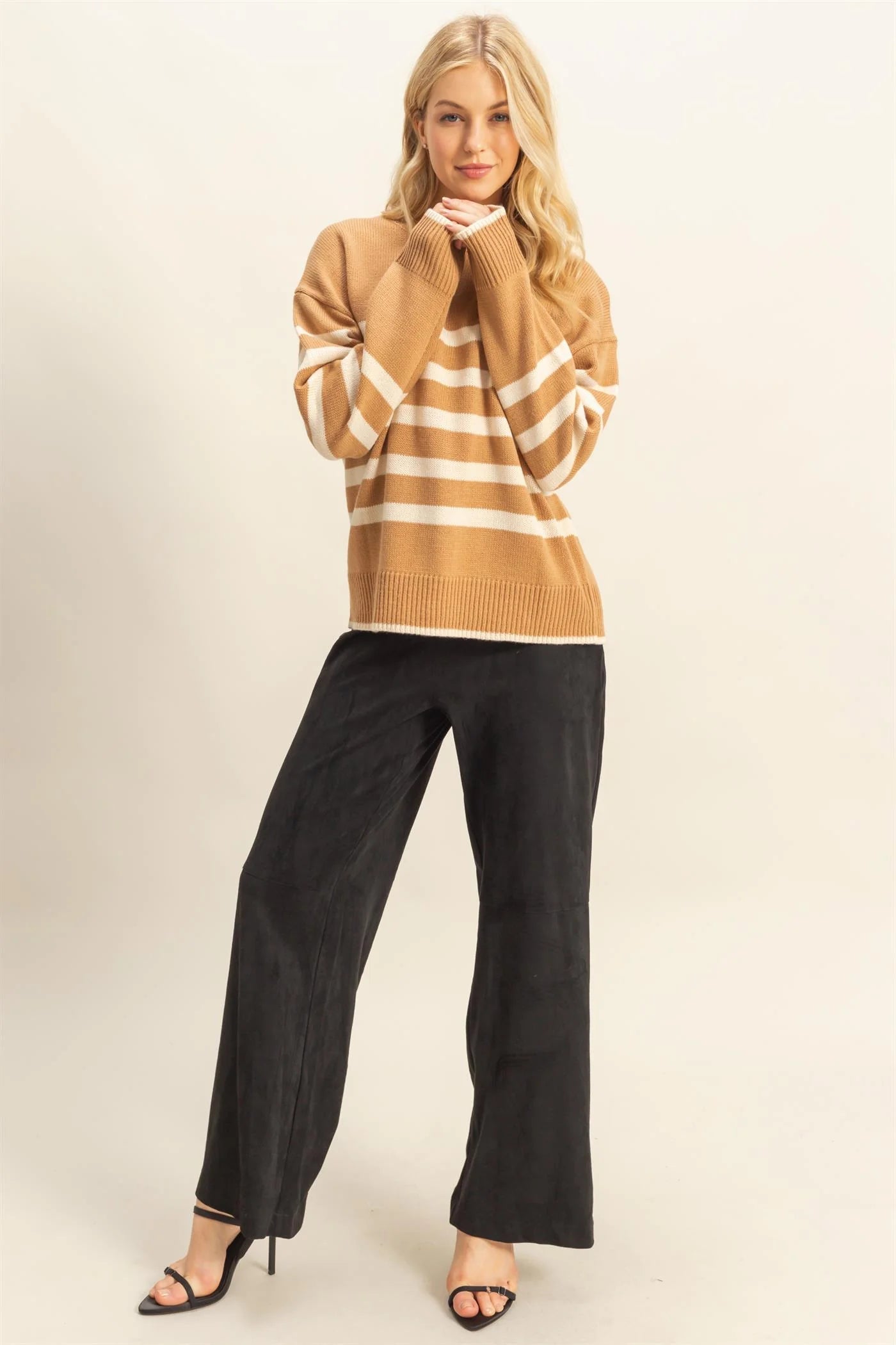 Hyfive Coastal Stripe Knit Sweater – Classic Crew Neck Style HYFIVE INC