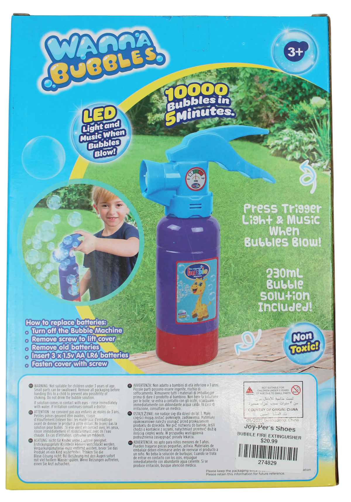 Joia Bubble Fire Extinguisher – Kids Bubble Blaster Toy JOIA TRADING CO.
