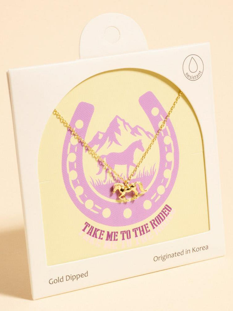 Joia Take Me To The Rodeo Horse Necklace – Delicate Western Pendant
