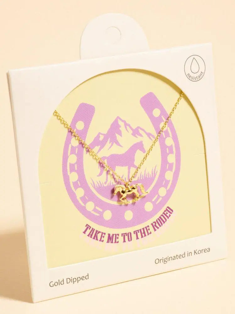 Joia Take Me To The Rodeo Horse Necklace – Delicate Western Pendant JOIA TRADING CO.