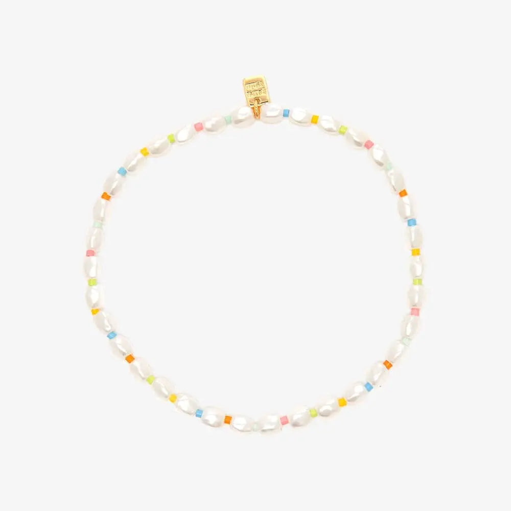 Rainbow Reef Pearl Stretch Anklet PURA VIDA BRACELETS