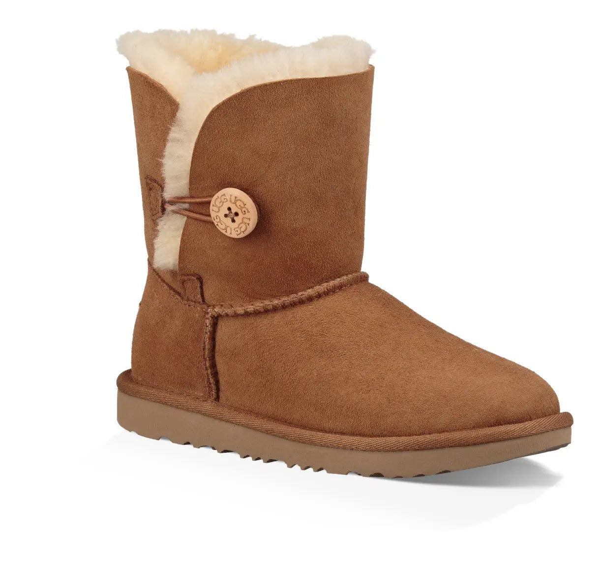 Kids’ UGG Bailey Button II – Cozy Sheepskin Boot with Versatile Style CHESTNUT-13 UGG
