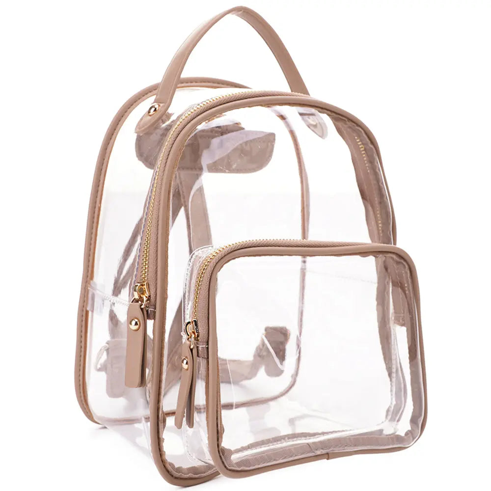 Joia Accessories Mattie Clear Backpack – Stylish Transparent Bag for Everyday Use TAUPE JOIA TRADING CO.