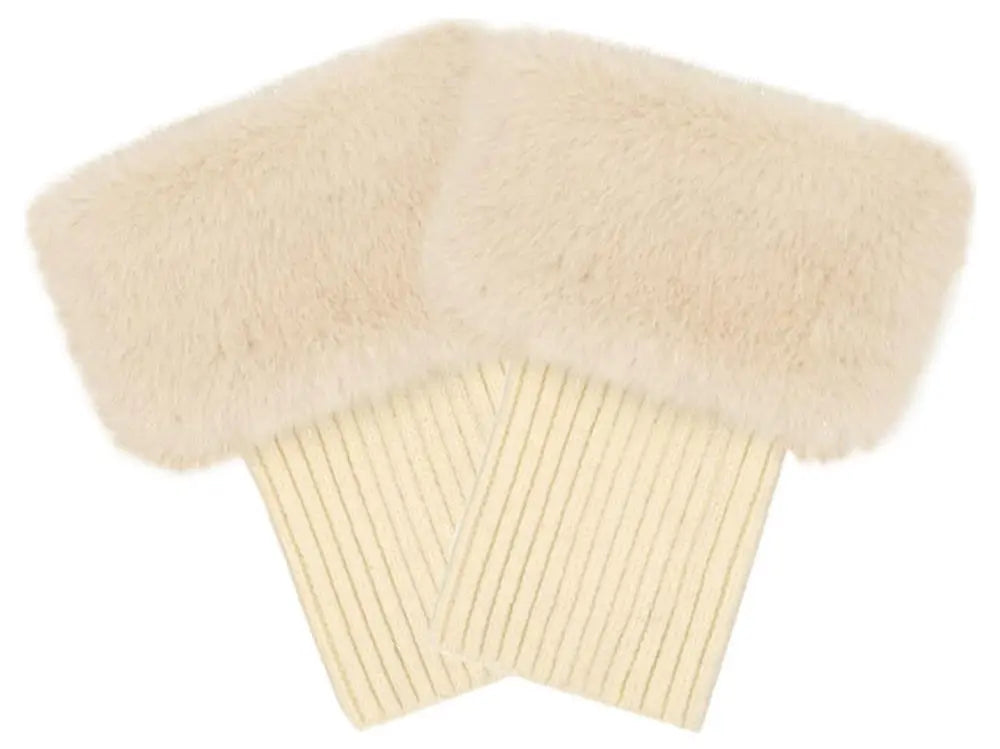CC Metallic Short Fur Knit Boot Cuff – Cozy Winter Boot Accessory CHEVEUX CORP.