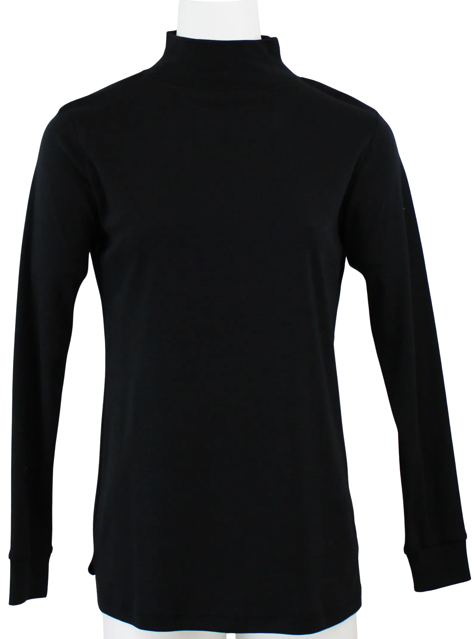 Keren Hart Mock Neck Knit – Classic Cotton Long Sleeve Top BLACK-XL KEREN HART