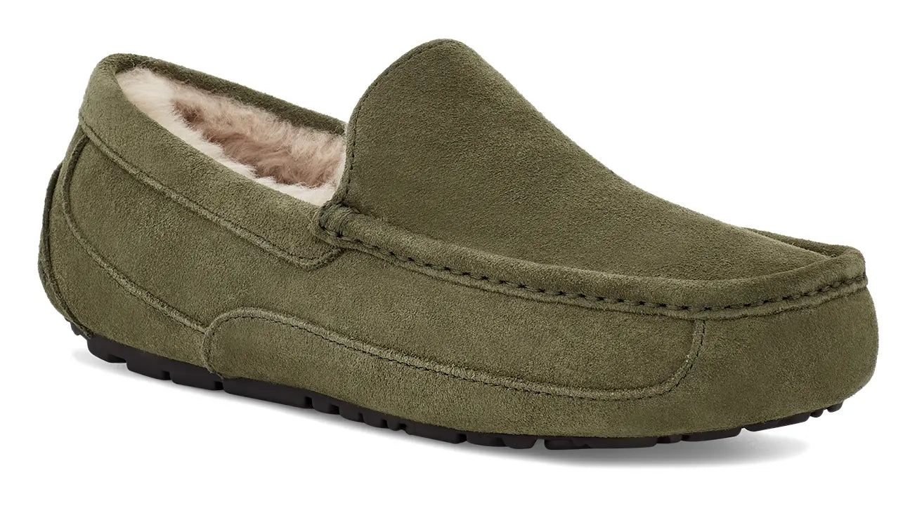 Men’s UGG Ascot (Suede) – Classic Moc-Toe Slipper with Indoor/Outdoor Comfort BURNT-OLIVE-3E-15 UGG