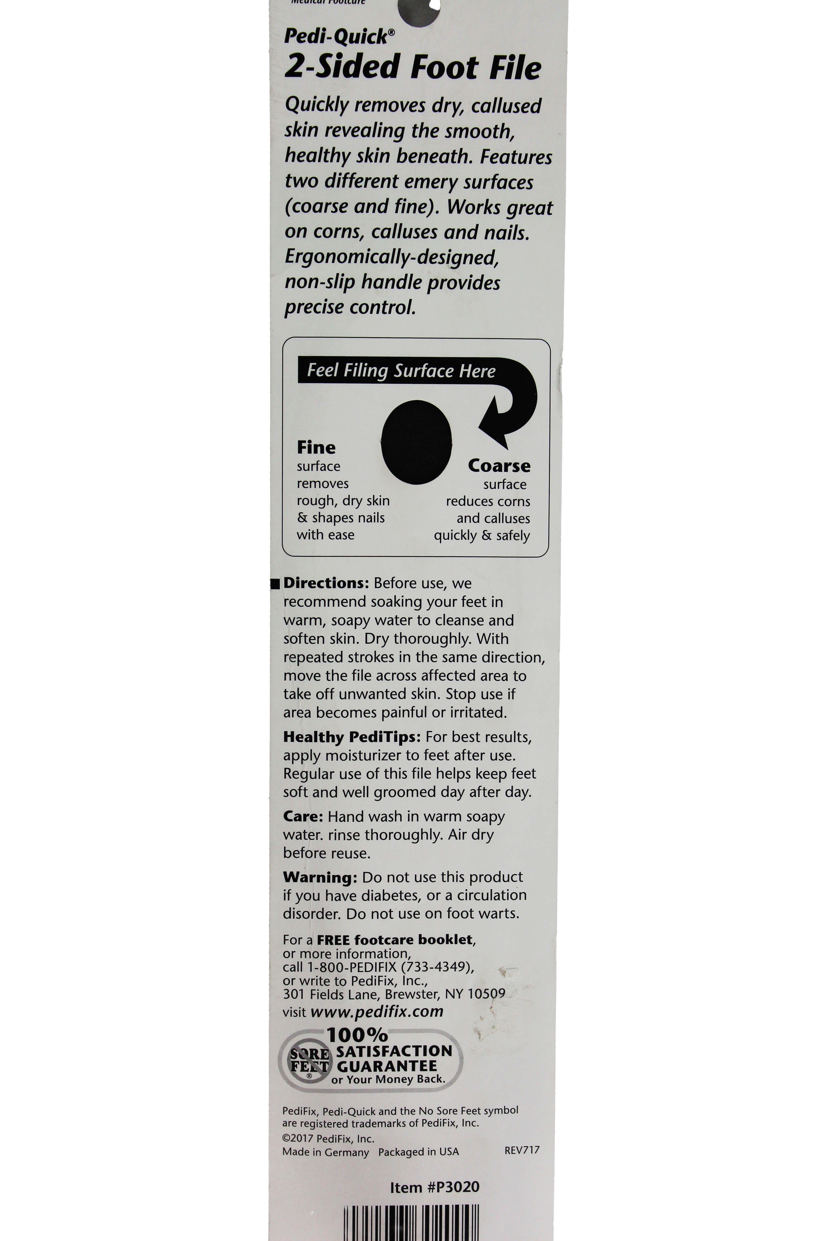 PediFix Pedi-Quick 2-Sided Foot File – Dual Surface for Soft, Smooth Feet PEDIFIX