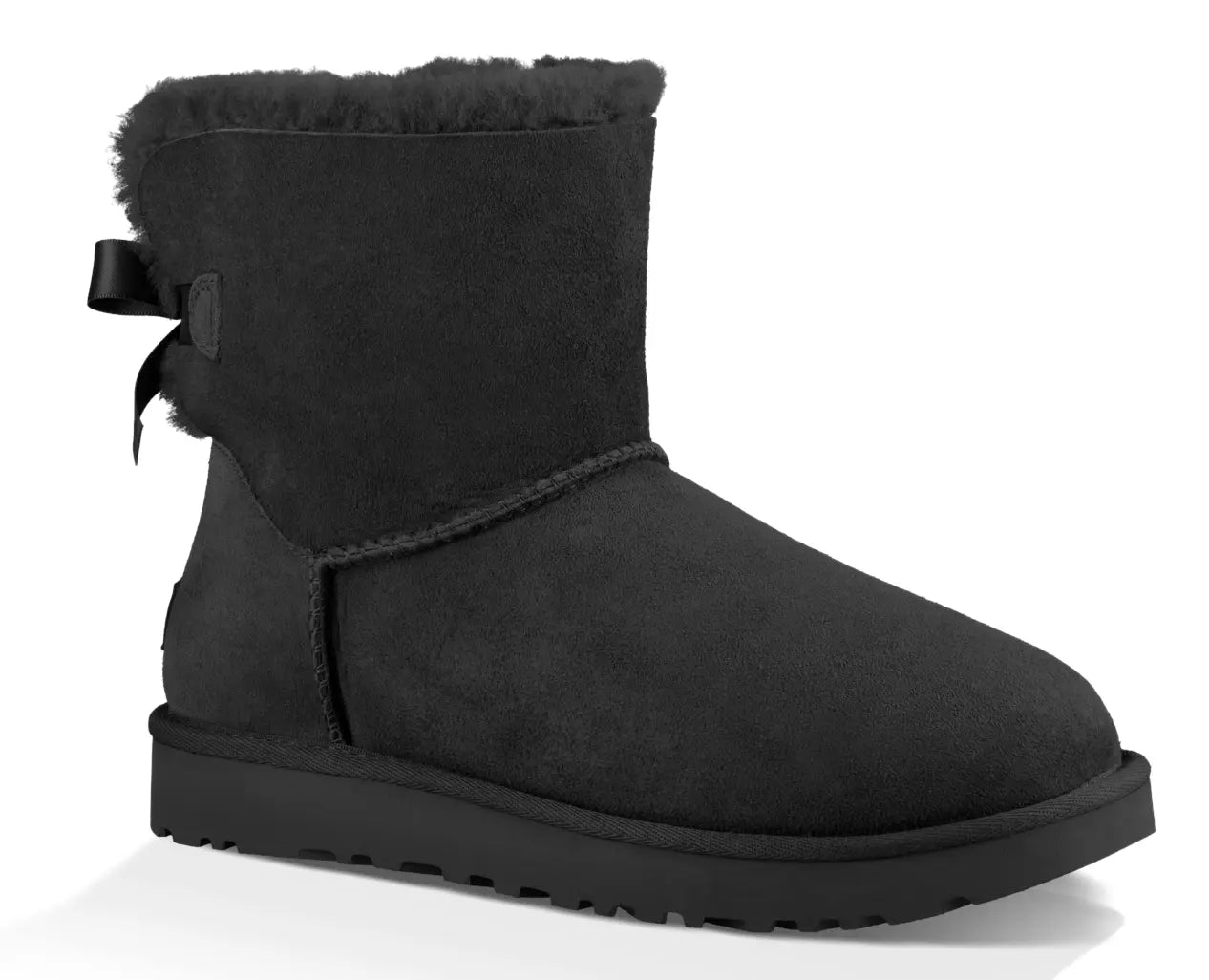 Women’s UGG Mini Bailey Bow II – Cozy Sheepskin Boot with a Feminine Touch BLACK / 11 UGG