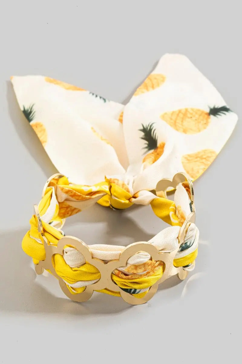 Fame Lila Scarf Wrapped Bracelet – Bandana Cuff Style Bracelet FAME ACCESSORIES