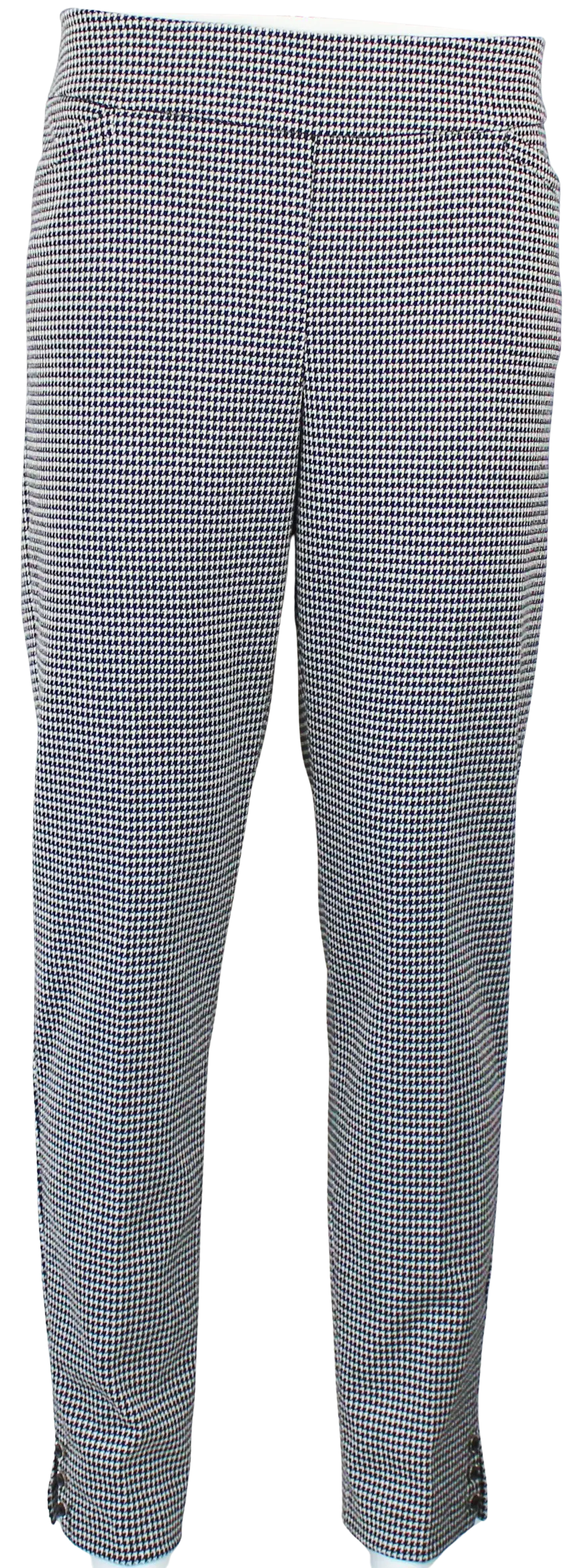 L. Hamrick Wardrobe Wish Hounds Pants – Classic Knit Houndstooth Trousers BLACK-HOUND-14 L HAMRICK