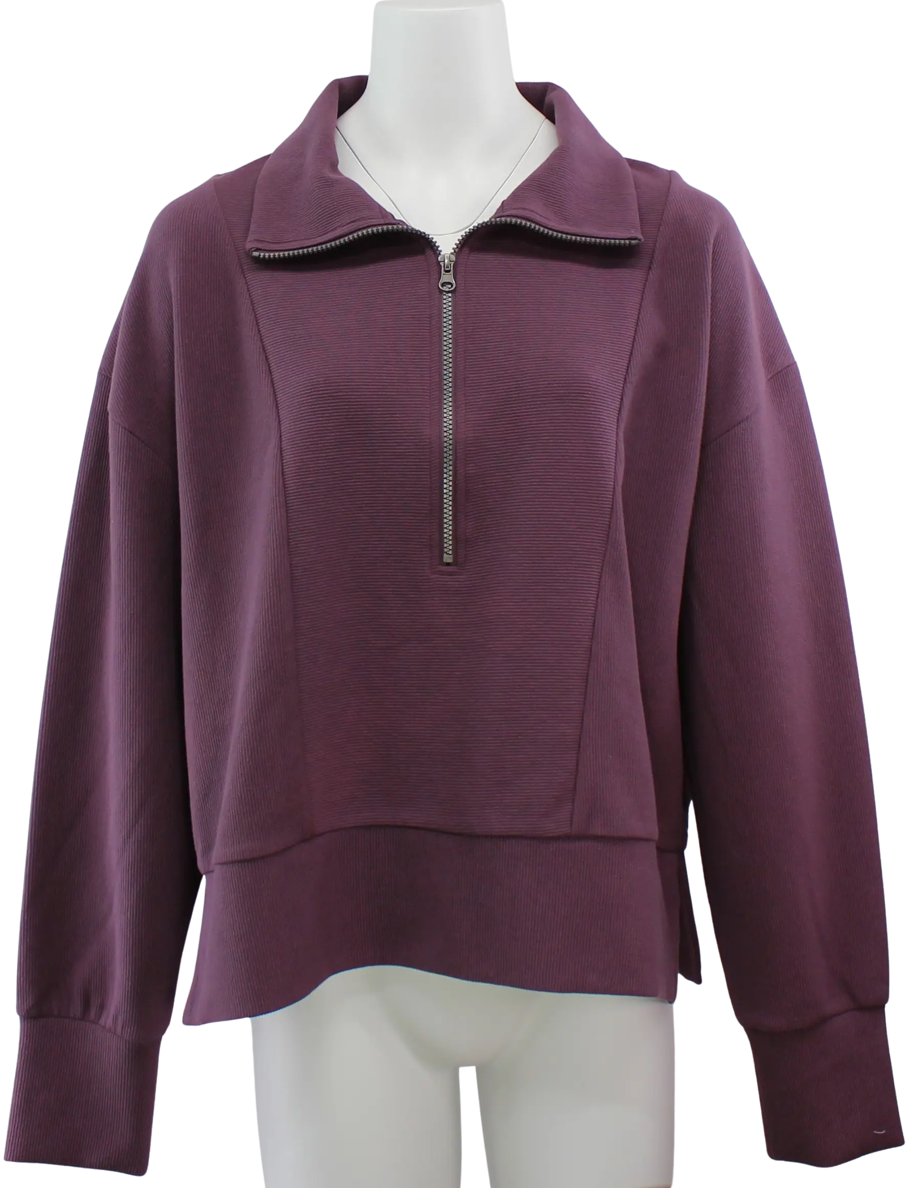 Keren Hart Tracy Pullover – Chic Half-Zip Comfort in Rich Plum RAISIN-XL KEREN HART