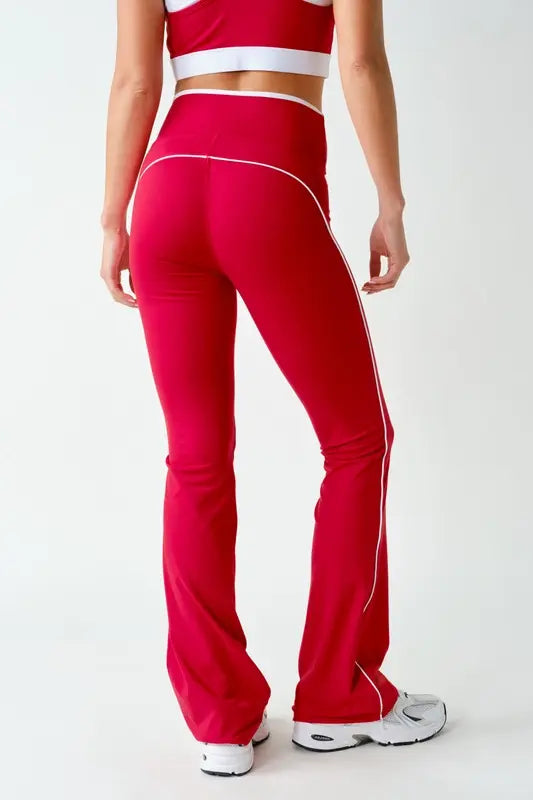Are Flare Leggings in Style? Mono B Venice Contrast-Piping Flare Leggings – Active Pants
