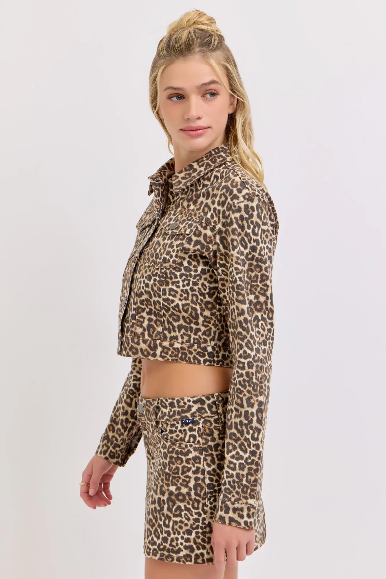 Elizabeth Leopard Cropped Jacket WAT? JEANS & CELLO JEANS