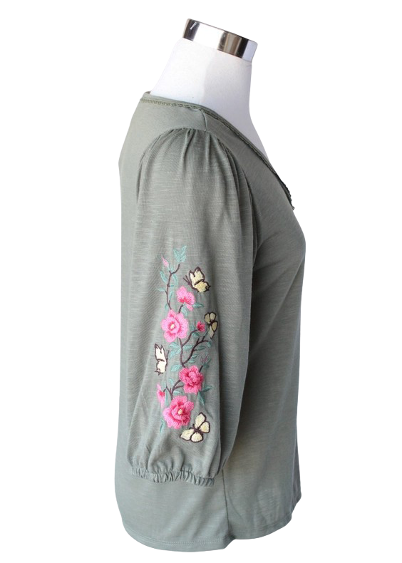Keren Hart Meadow Bloom Top – Floral Embroidered Shirt KEREN HART