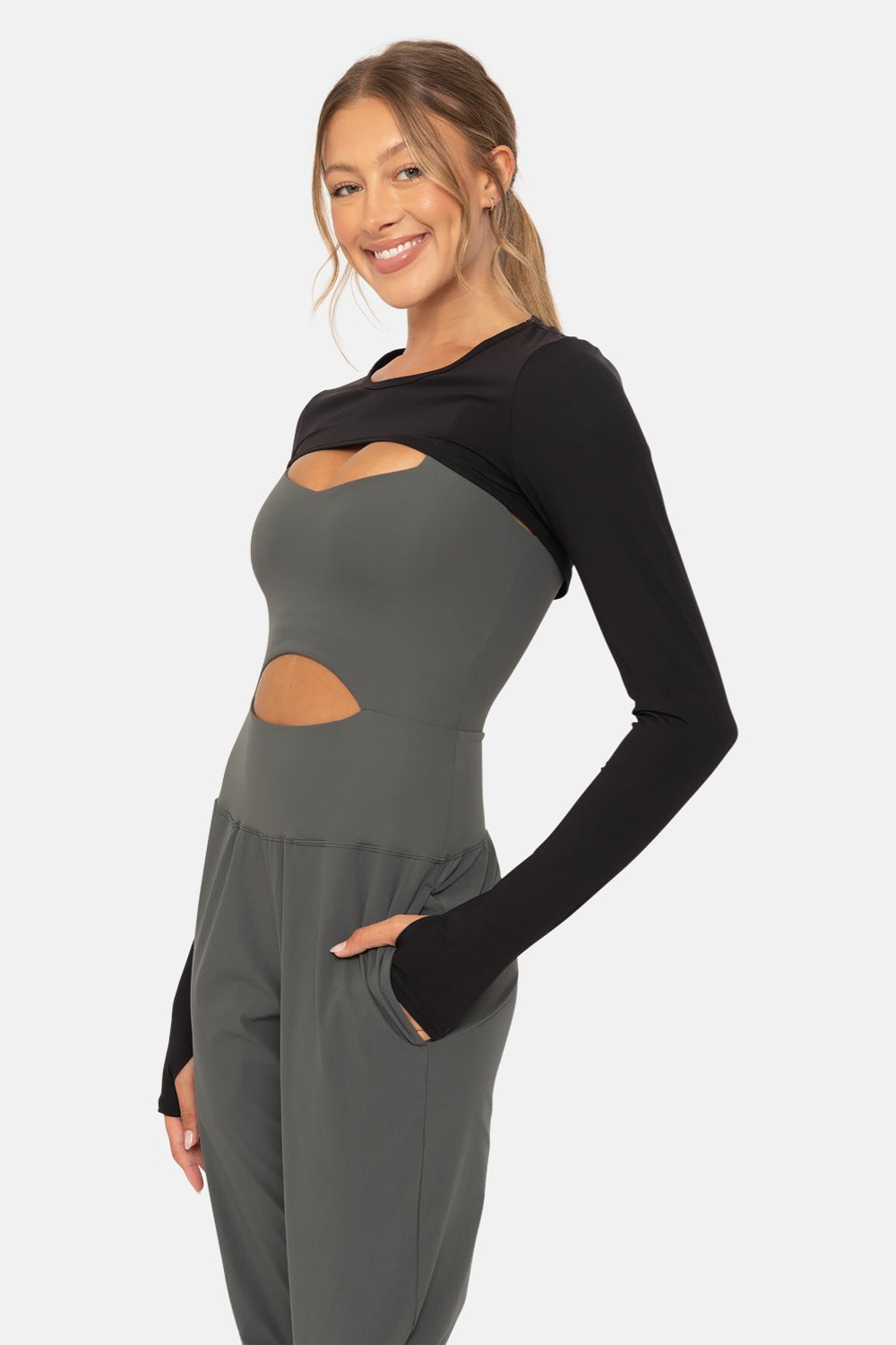 Mono B L/S Mini Shrug w/Thumbholes – Lightweight, Stretchy & Perfect for Layering MONO B