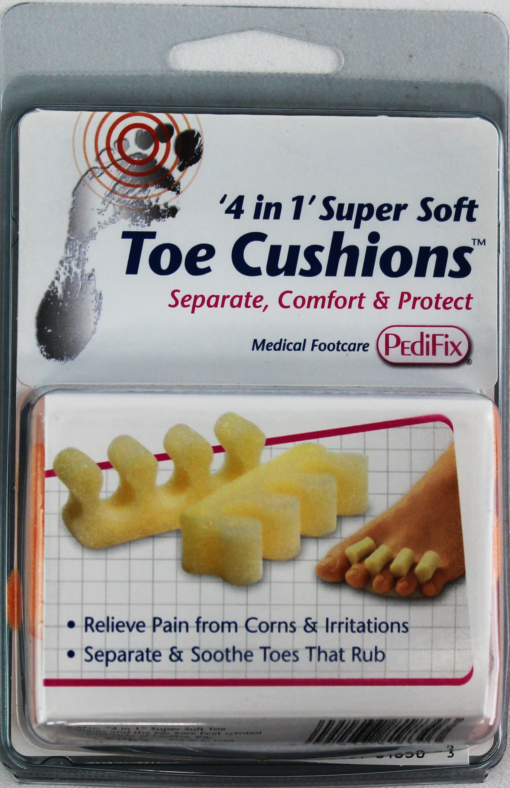 PediFix 4-in-1 Toe Cushions – Soft Support for Corns, Toes & Pedicures PEDIFIX