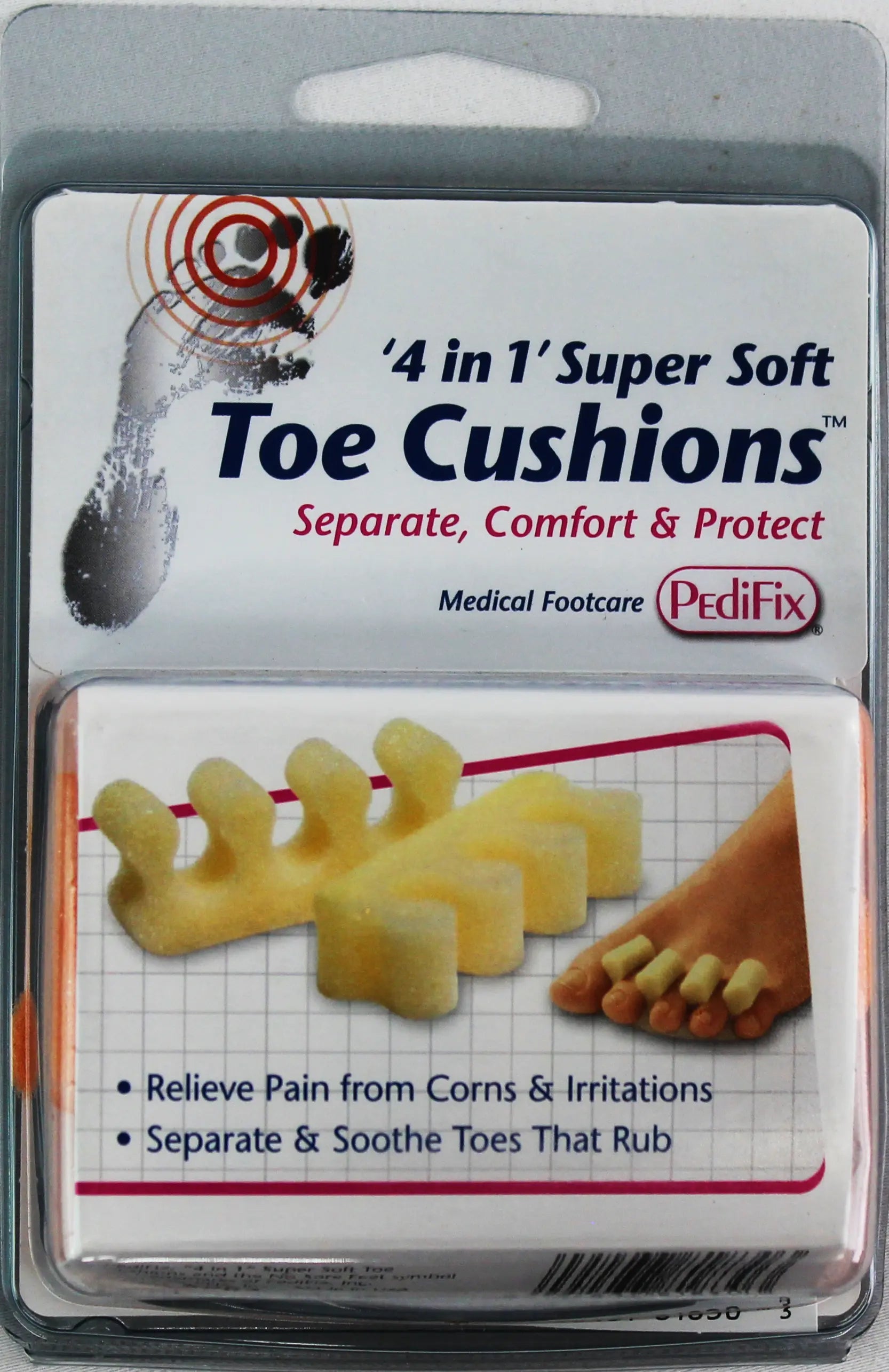 PediFix 4-in-1 Toe Cushions – Soft Support for Corns, Toes & Pedicures PEDIFIX