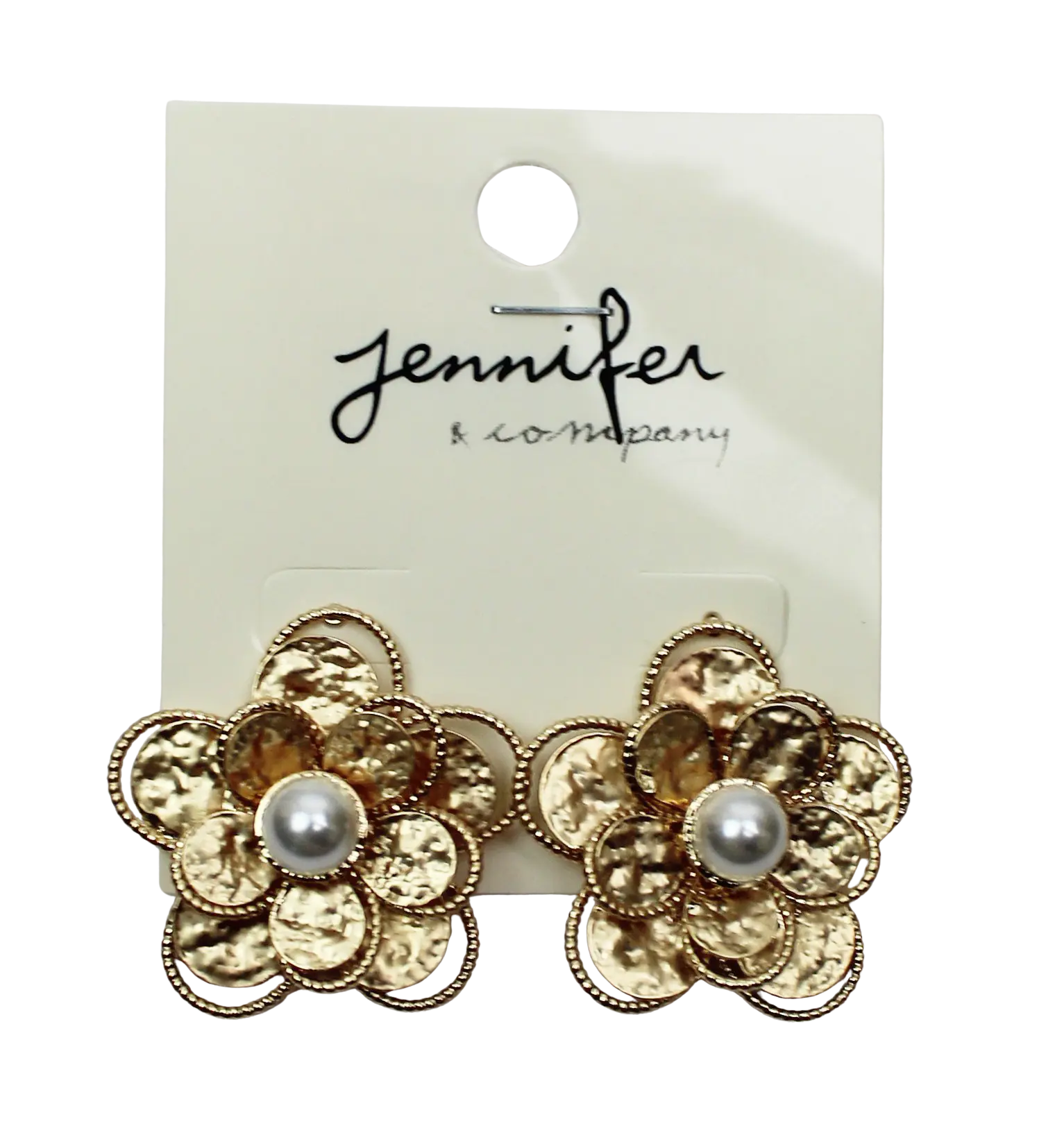 Joia Flower Pearl Gold Stud Earrings – Floral Pearl Earrings JOIA TRADING CO.