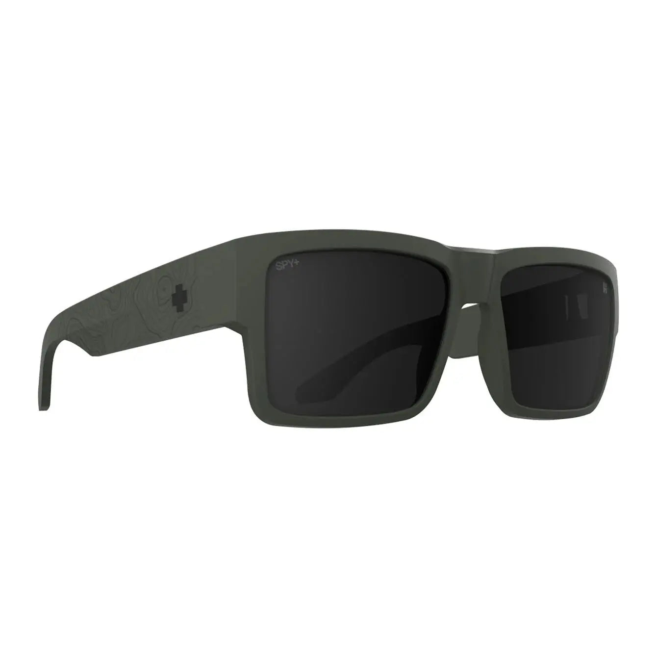 SPY+ Cyrus Sunglasses – Square Frame with Enhanced Color & Contrast MATTE OLIVE SPY OPTIC USA