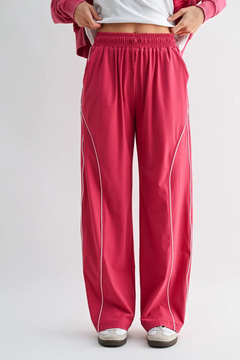 Mono B Curved Classic Track Pants – Wide Leg Athleisure
