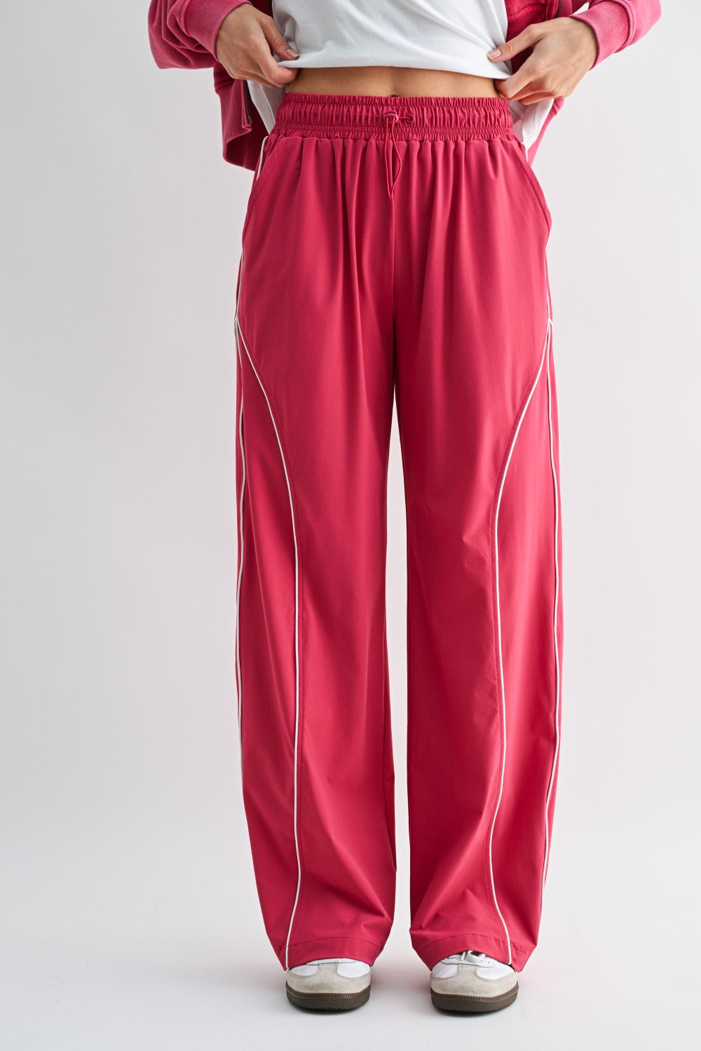Mono B Curved Classic Track Pants – Wide Leg Athleisure