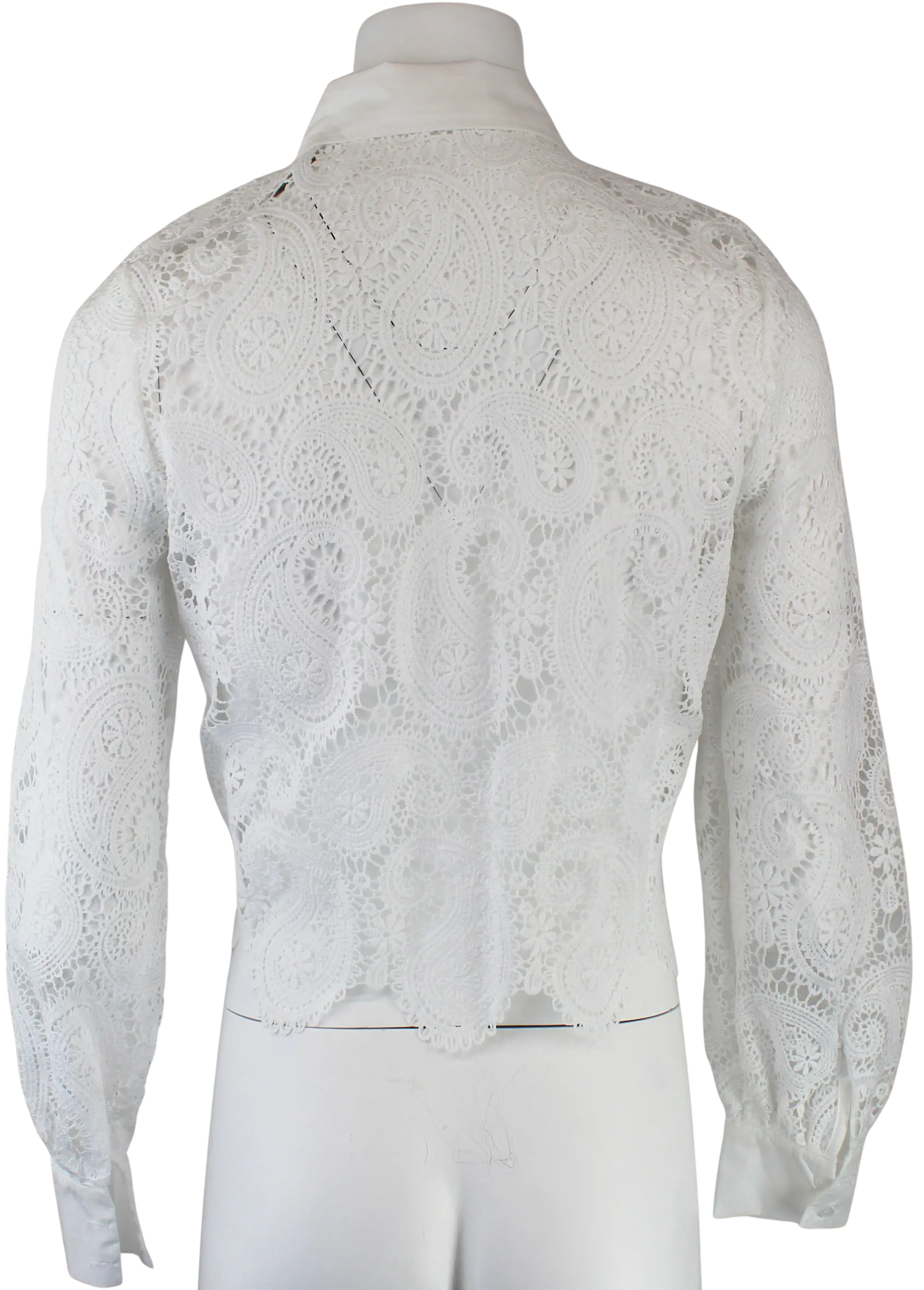 En Crème Rodeo Sweetheart Lace Top – Collared Lace Blouse with Scalloped Hem EN CREME