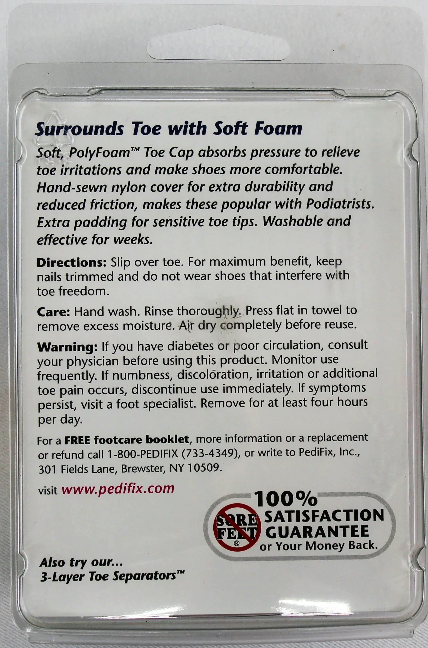 PediFix Nylon-Covered Toe Cap – Protective Cushion for Sensitive Toes PEDIFIX