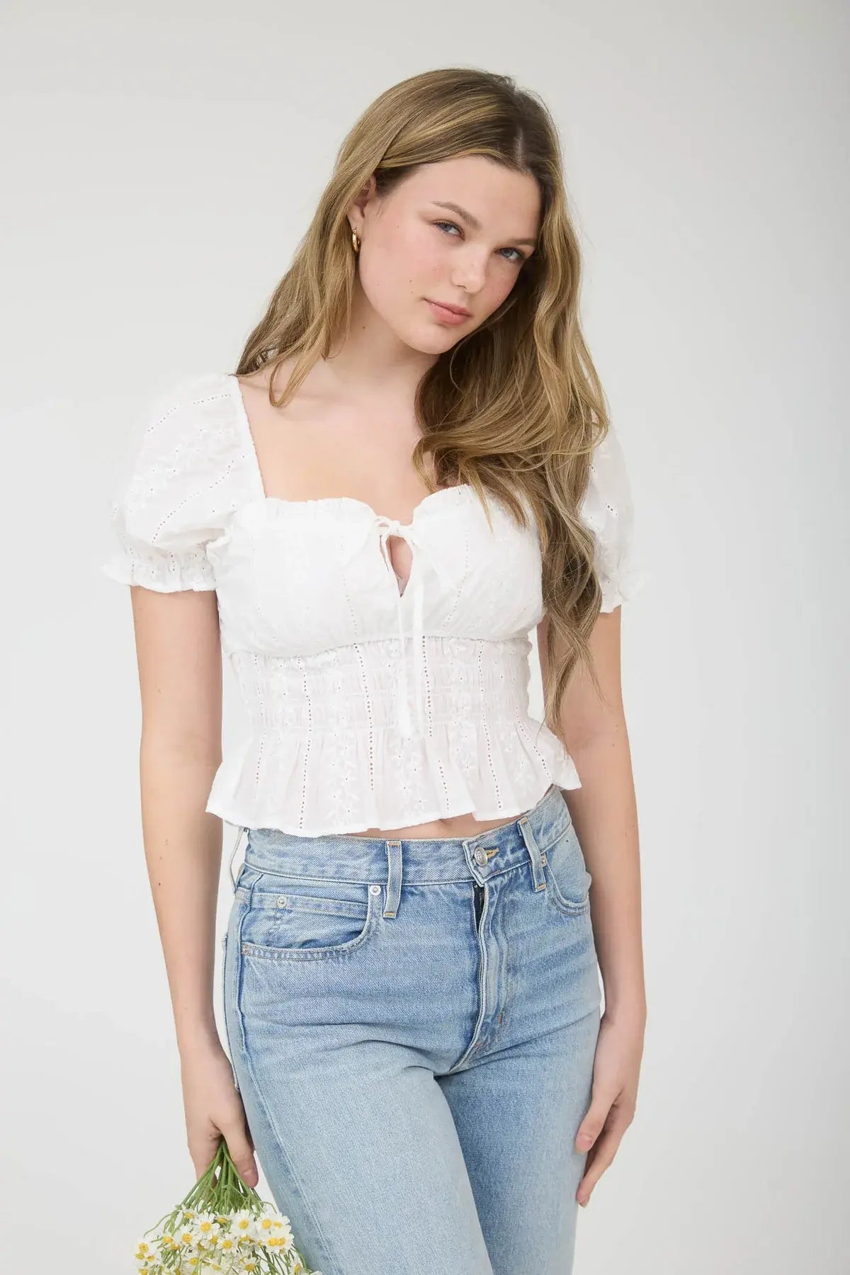 Blu Pepper Sweetheart Summer Top – Woven Front Tie Top BLU PEPPER