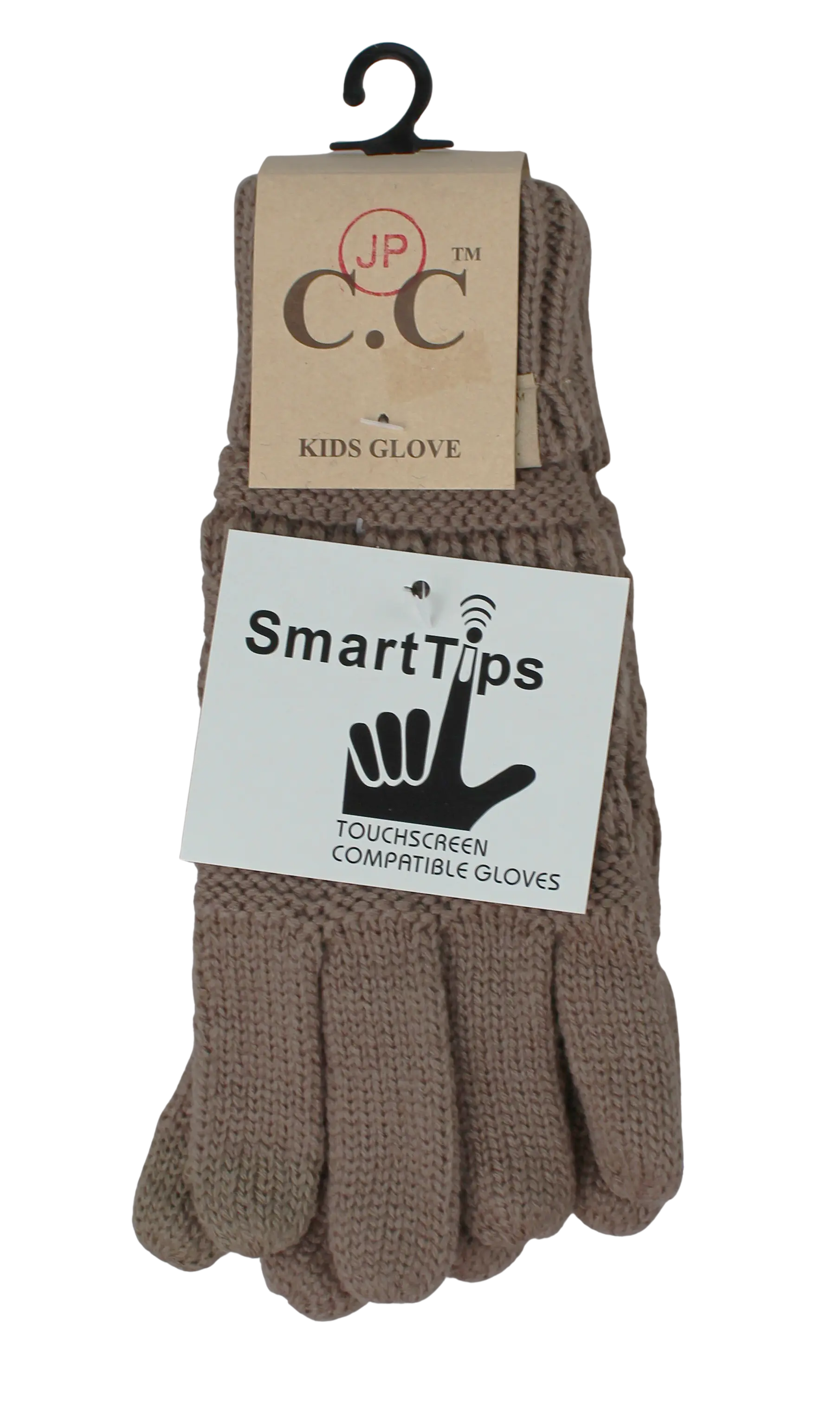 Kids' CC Solid Cable Knit Gloves – Cozy & Stylish Cold-Weather Essential    CHEVEUX CORP.