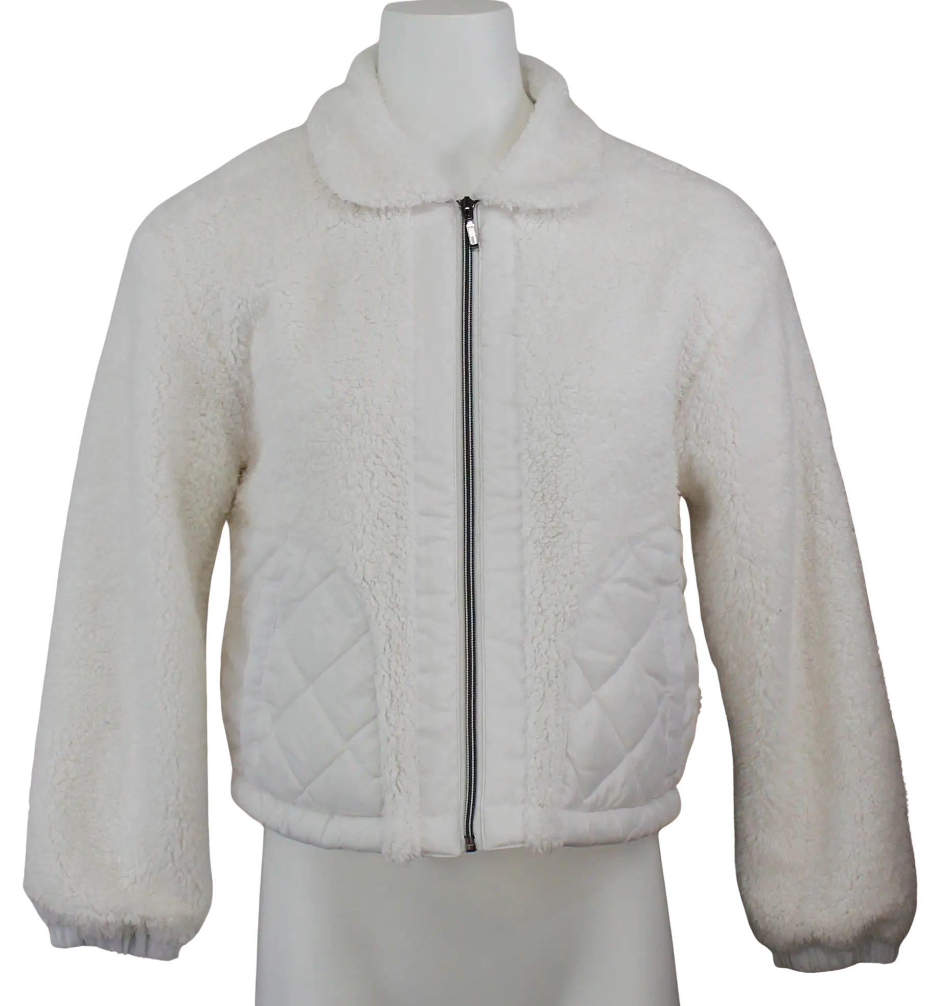 Keren Hart Snow Barbie Jacket – Sherpa Fleece & Quilted Contrast Style IVORY-XL KEREN HART