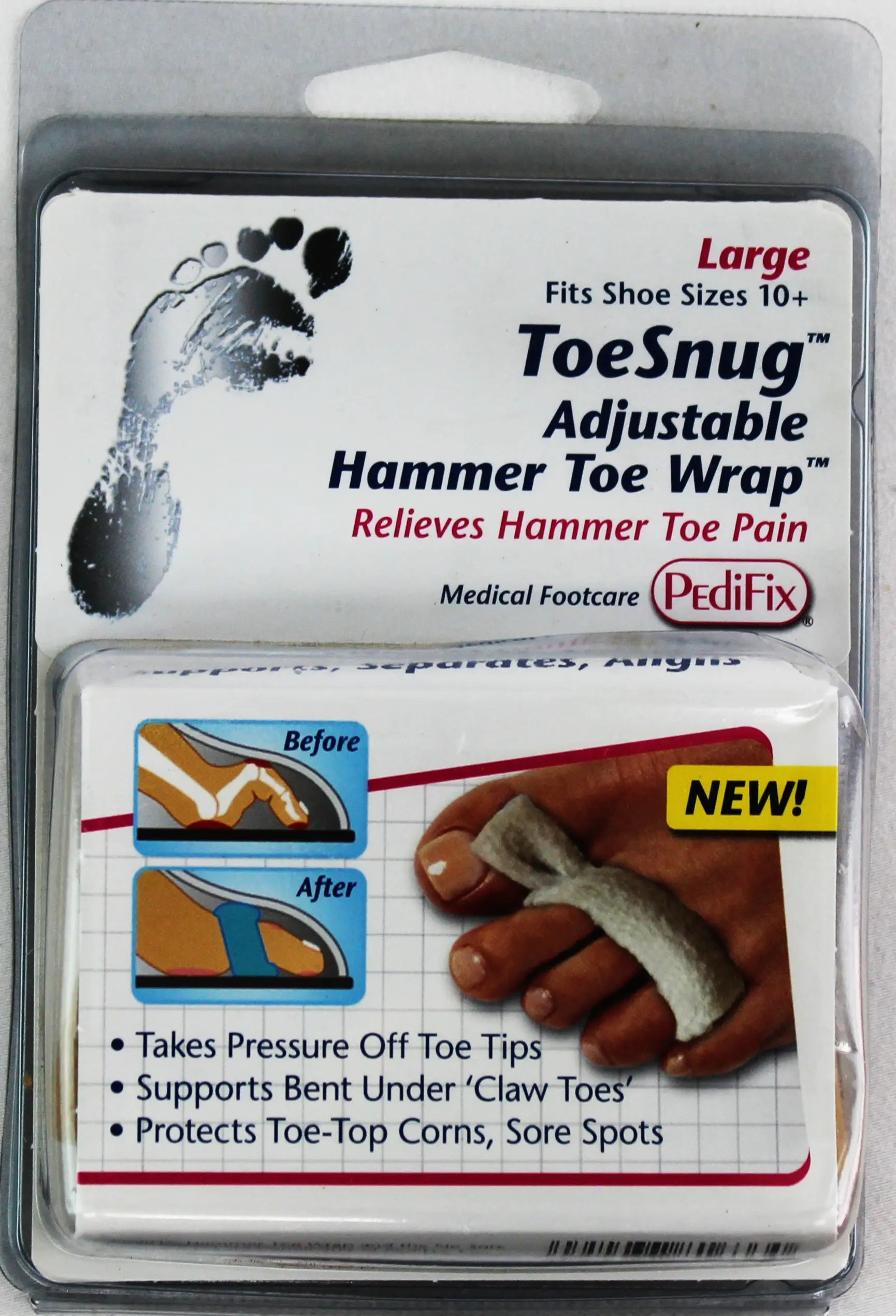 PediFix ToeSnug Adjustable Hammer Toe Wrap – Comfort & Support for Claw Toes PEDIFIX