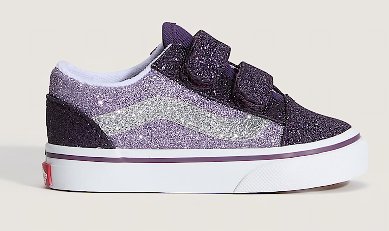 Toddler Vans Old Skool V Glitter – Classic Skate Style with a Sparkling Twist