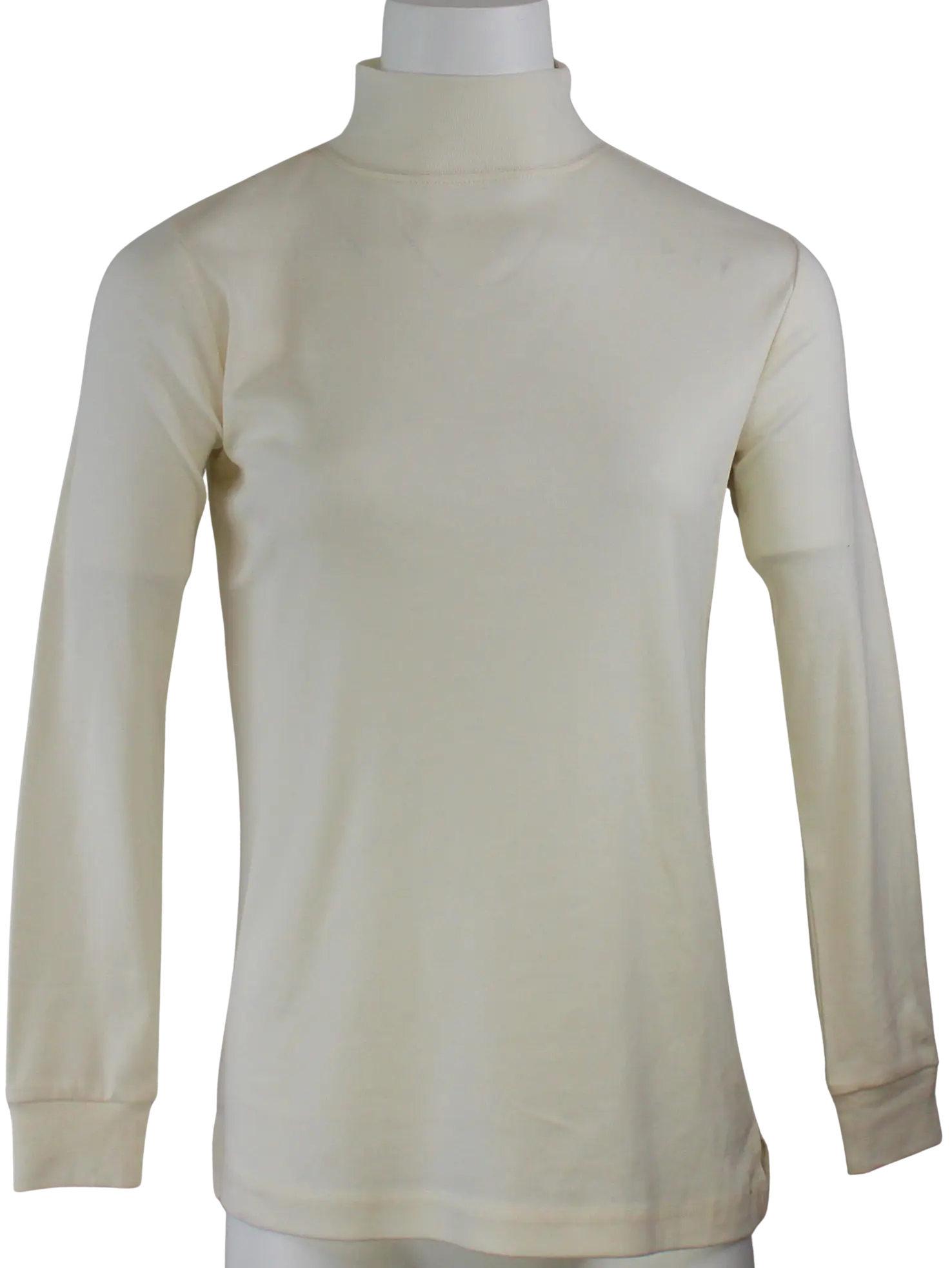 Keren Hart Mock Neck Knit – Classic Cotton Long Sleeve Top IVORY-XL KEREN HART