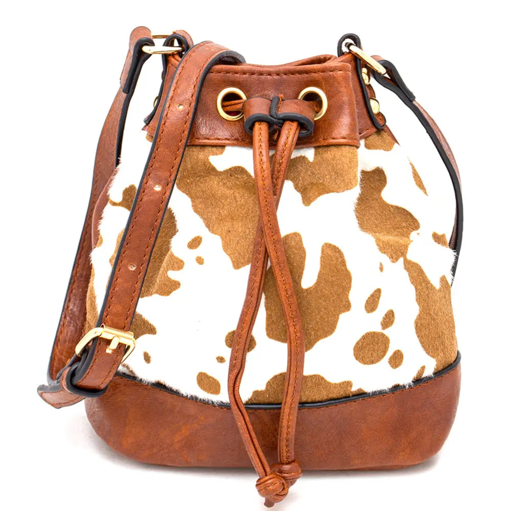 Joia Accessories Jolie Cowprint Bag – Faux Cowhide Western Style Purse JOIA TRADING CO.