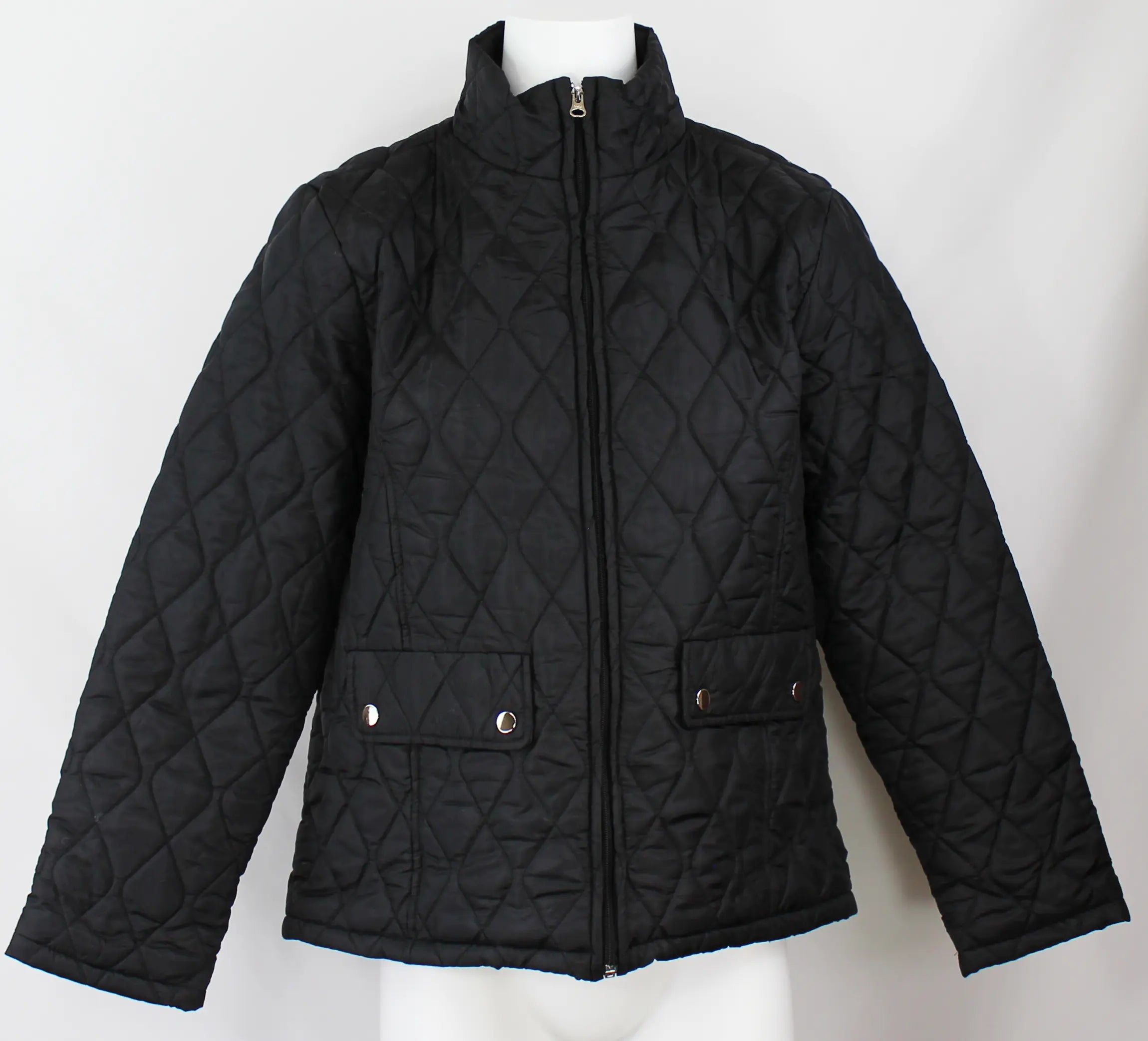 Keren Hart Cindy Quilted Jacket – Classic Diamond Stitch Midweight Layer BLACK-XL KEREN HART