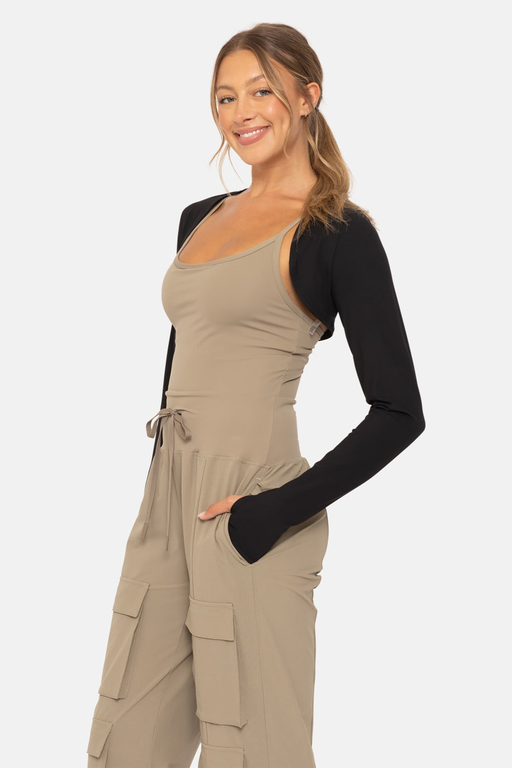 Mono B Arie Chic Shrug – Lightweight Layer with Thumbholes in Recycled Fabric MONO B