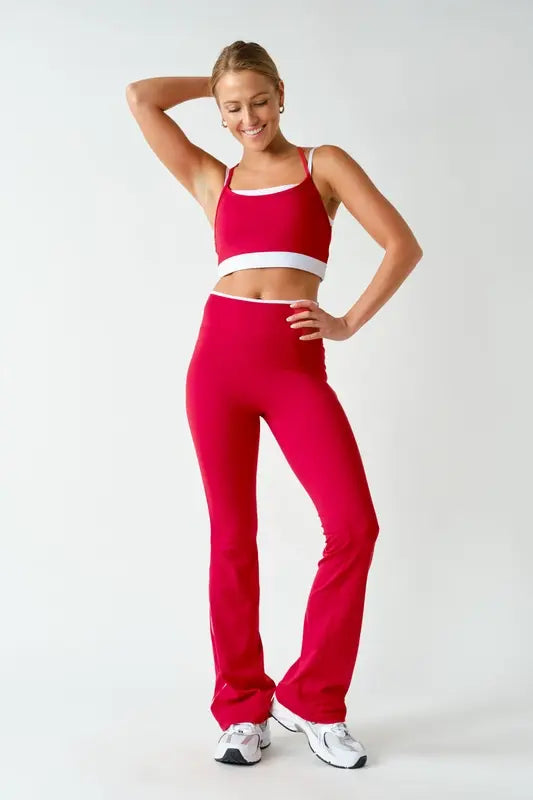 Are Flare Leggings in Style? Mono B Venice Contrast-Piping Flare Leggings – Active Pants