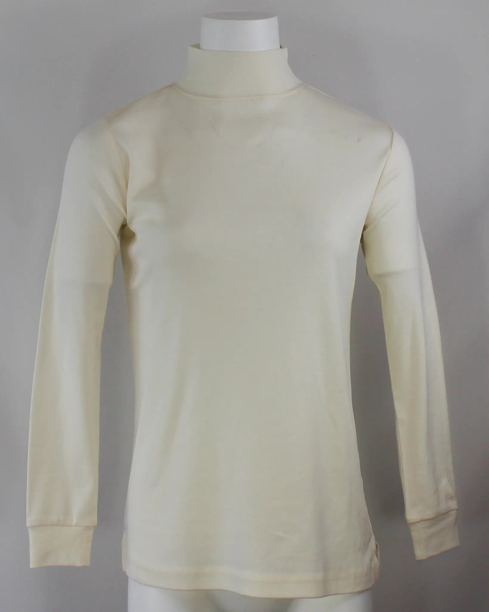 Keren Hart Mock Neck Knit – Classic Cotton Long Sleeve Top IVORY-XL KEREN HART