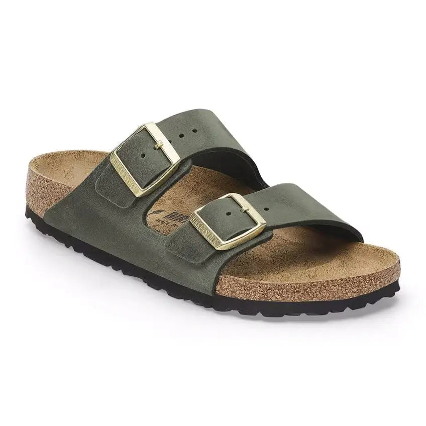 Birkenstock Arizona Oiled Leather – Two-Strap Sandals for Women THYME-N-43 BIRKENSTOCK