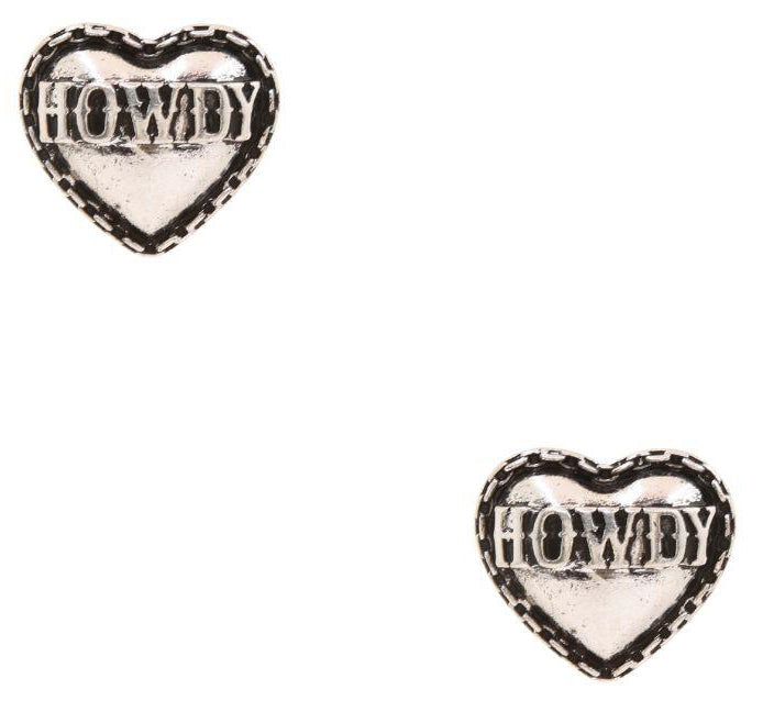 Joia Howdy Honey Heart Stud Earrings – Western Style Studs JOIA TRADING CO.