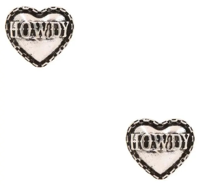 Joia Howdy Honey Heart Stud Earrings – Western Style Studs JOIA TRADING CO.