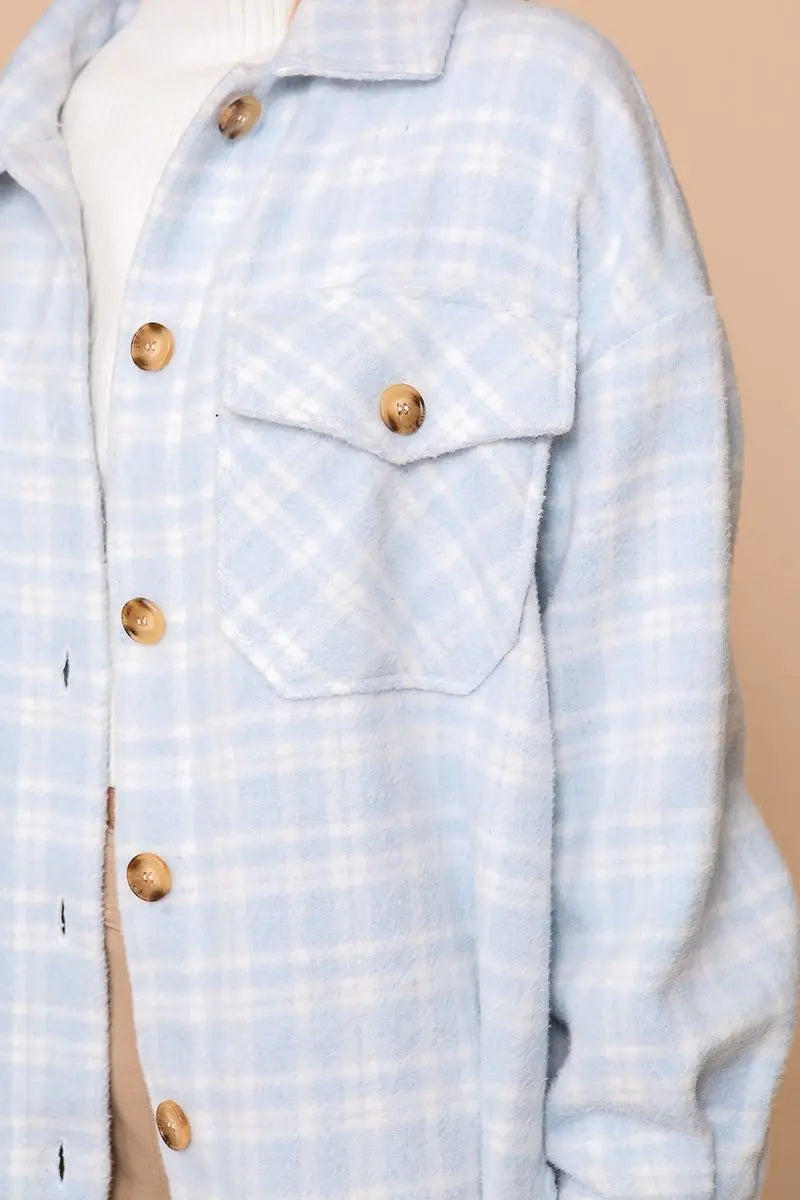 Timing Inc. Chill Out Jacket – Oversized Plaid Shacket for Cozy Style TIMING INC